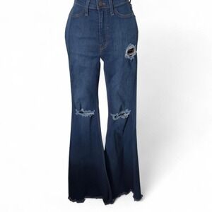 Vibrant M.I.U. Distressed Flare Jeans – Size 3 (25) – Dark Wash High Rise